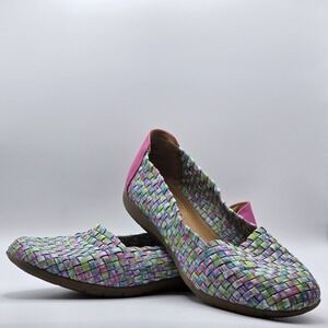 Comfortview Bethany Woven Slip On Shoes Flats‎ Multi Color Green Pink Size 8.5M